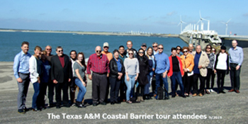 The Texas A&M Galveston delegation visiting the surge protection barriers in Holland